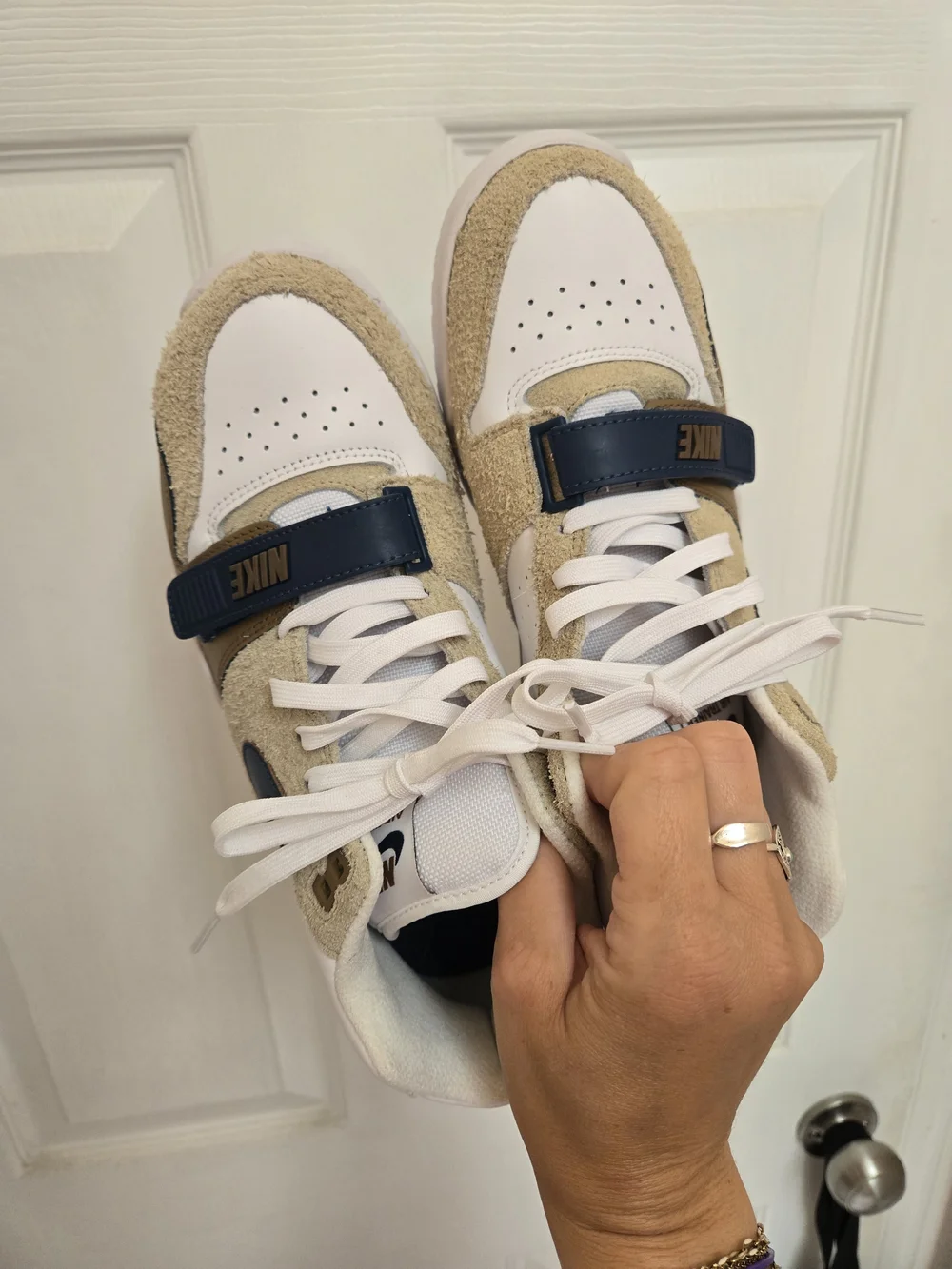 Nike Womens Tan and Navy Sneakers